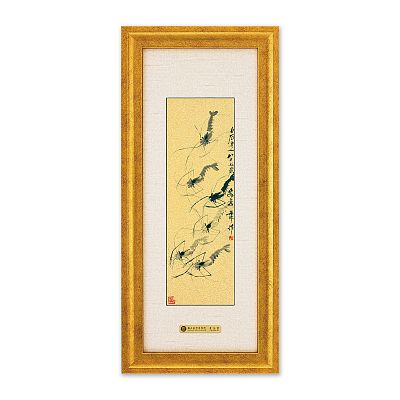 Product info: 喜氣黃金畫-六蝦圖