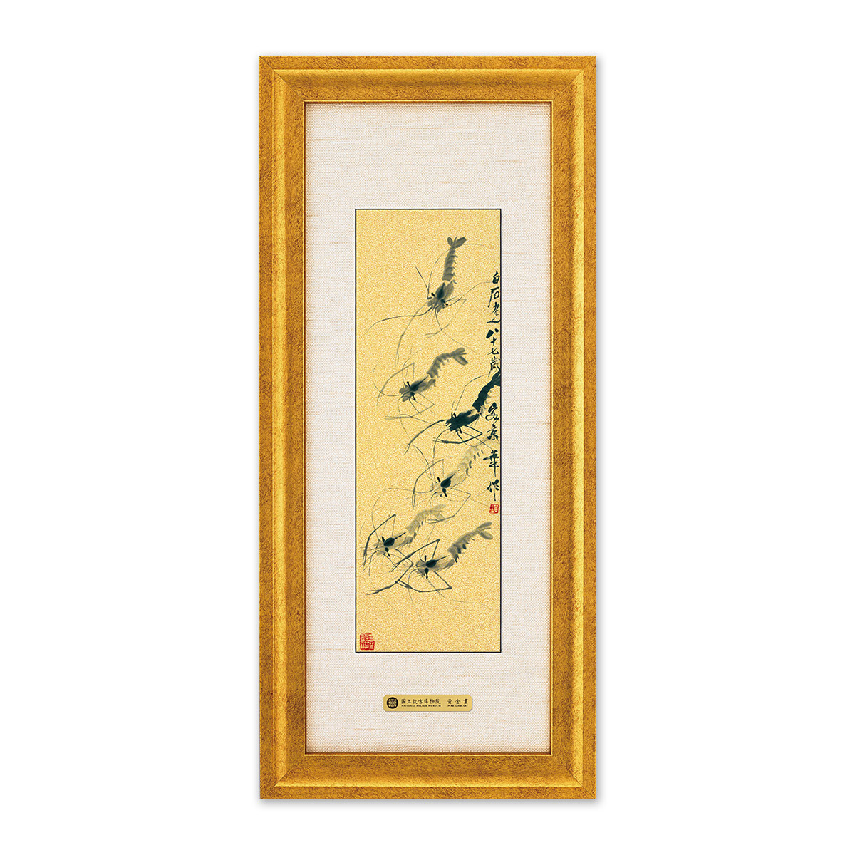 故宮精品網路商城- 喜氣黃金畫-六蝦圖