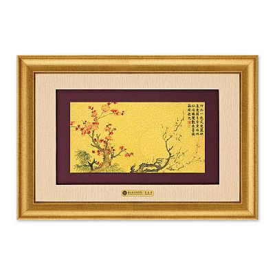 Product info: 富貴W黃金畫-梅花竹葉