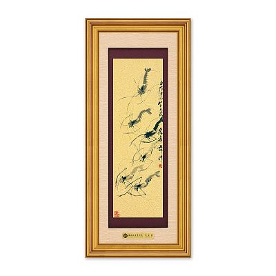 Product info: 富貴S黃金畫-六蝦圖