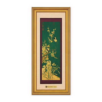 Product info: 富貴S黃金畫-先春四喜