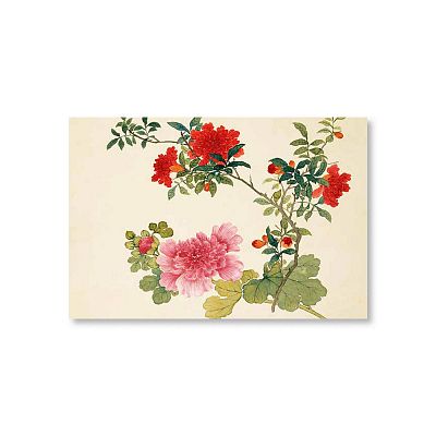 Product info: 明信片 十二月花神 蜀葵石榴　