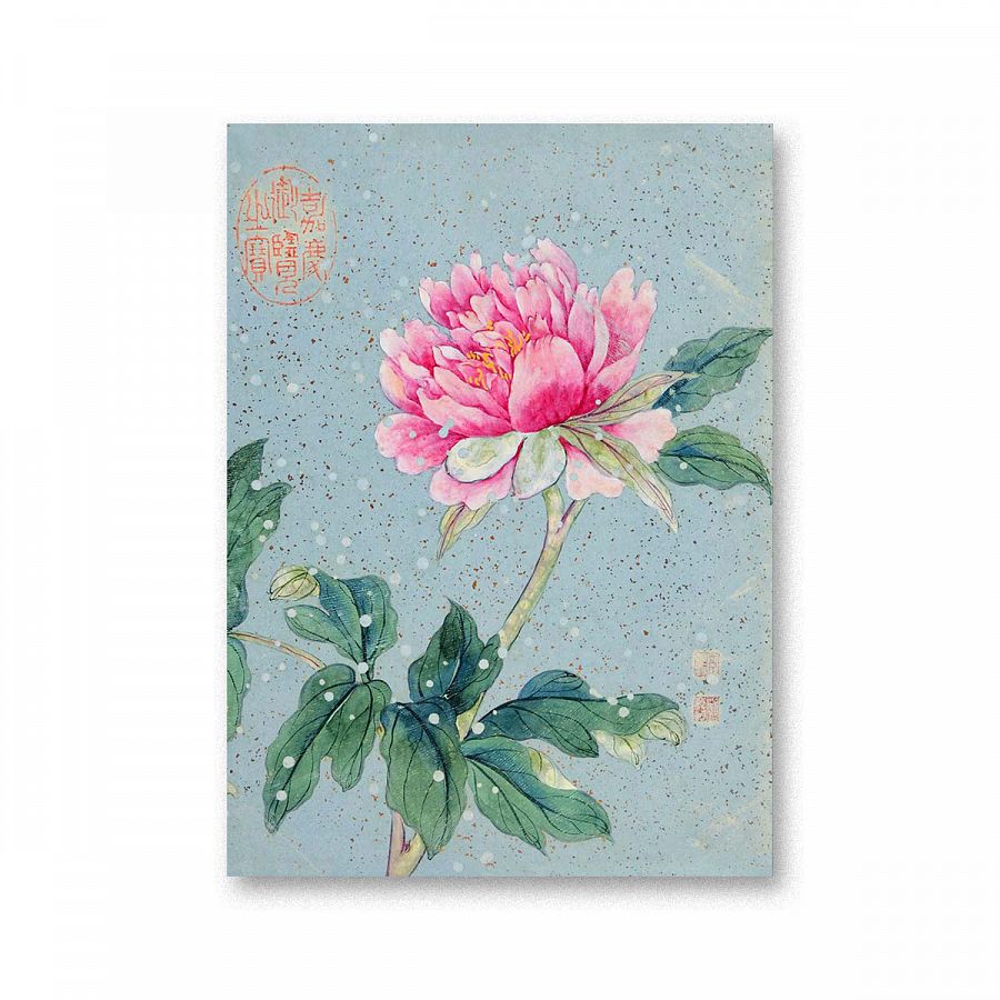 故宮精品網路商城- 無框畫清蔣廷錫畫群芳擷秀冊牡丹