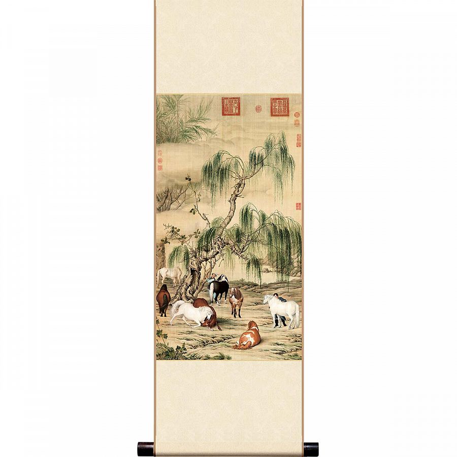 故宮精品網路商城- Mini直軸清郎世寧八駿圖