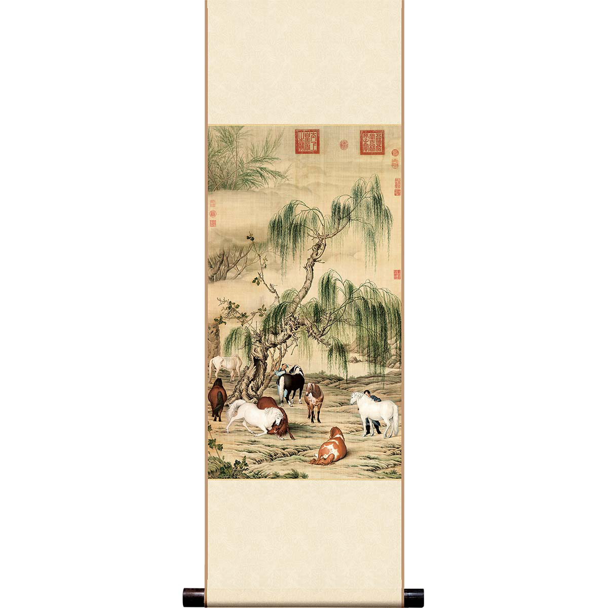 【掛軸・故宮博物院複製】清 朗世寧(ジョゼッペ・カスティリオーネ)  八駿図 掛軸・故宮博物院複製】清 朗世寧(ジョゼッペ・カスティリオーネ) 八駿