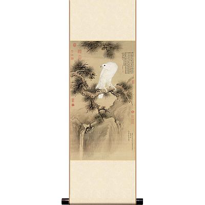 Product info: Mini直軸 清 郎世寧 白鶻圖