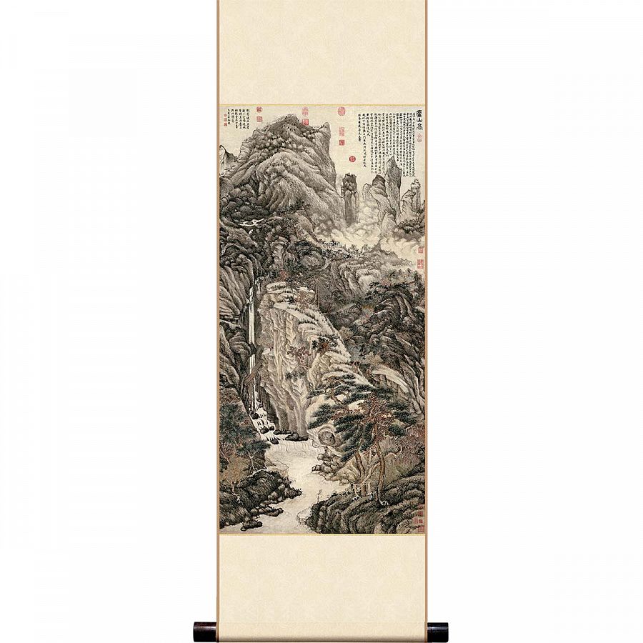故宮精品網路商城- Mini直軸明沈周畫廬山高