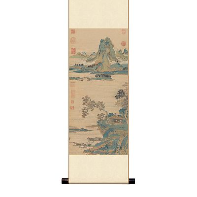 Product info: Mini 直軸   宋緙絲山水