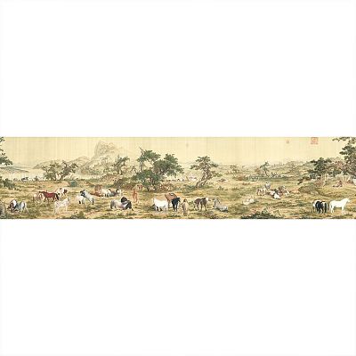 Product info: 數位複製畫 清 郎世寧 百駿圖 (局部150cm)