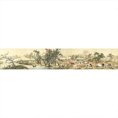 Product info: 數位複製畫 清 郎世寧 百駿圖 (局部200cm)