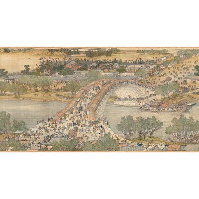Product info: 數位複製畫 清院本 清明上河圖 (局部 虹橋)