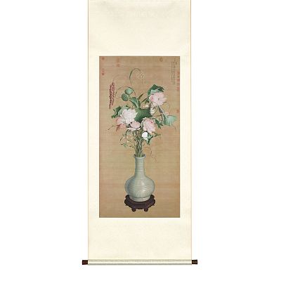 Product info: 掛軸 清 郎世寧 聚瑞圖 S