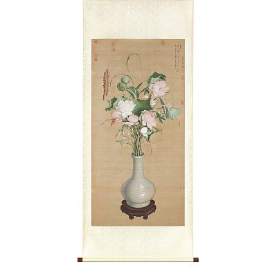 Product info: 掛軸 清 郎世寧 聚瑞圖 M