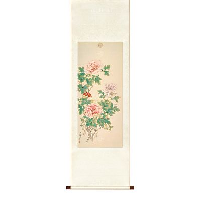 Product info: 掛軸 清 董誥 畫寶檻天香