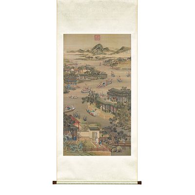 Product info: 掛軸 清畫院畫十二月月令圖 五月 S