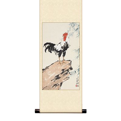 Product info: 宣彩軸 民國 徐悲鴻 雞