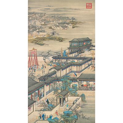 Product info: 宣彩畫 清畫院畫十二月月令圖 一月