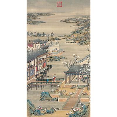 Product info: 宣彩畫 清畫院畫十二月月令圖 四月
