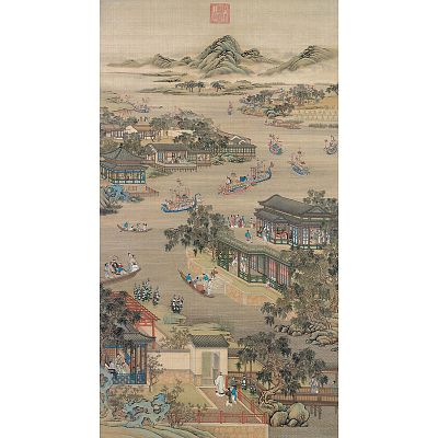 Product info: 宣彩畫 清畫院畫十二月月令圖 五月