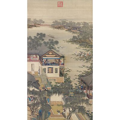 Product info: 宣彩畫  清畫院畫十二月月令圖 六月