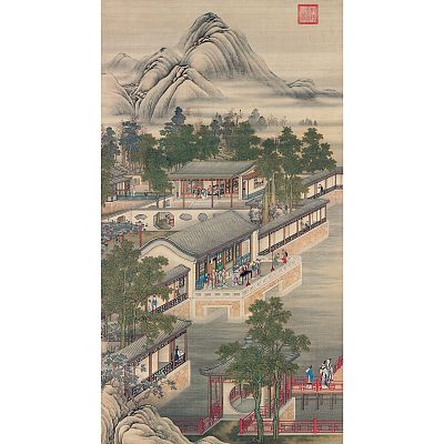 Product info: 宣彩畫  清畫院畫十二月月令圖 七月
