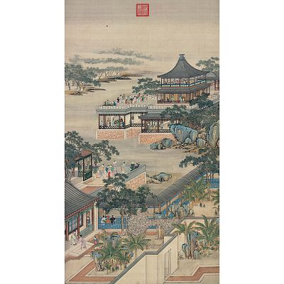 Product info: 宣彩畫 清畫院畫十二月月令圖 八月