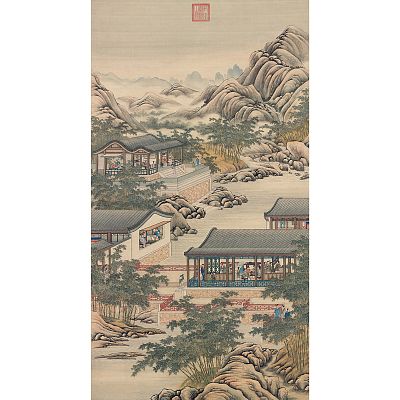 Product info: 宣彩畫  清畫院畫十二月月令圖 十月