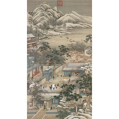 Product info: 宣彩畫 清畫院畫十二月月令圖 十二月