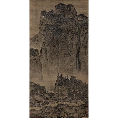 Product info: 宣彩畫 宋 范寬 谿山行旅圖