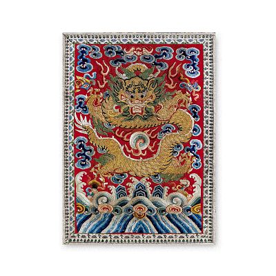 Product info: 無框畫 平金精繡雲龍