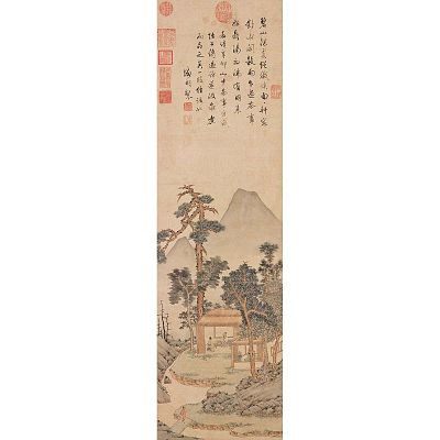 Product info: 複製 畫心 明文徵明品茶圖