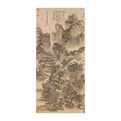 Product info: 畫心＿清王翬匡廬讀書圖軸