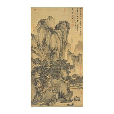 Product info: 畫心＿明唐寅畫山路松聲軸