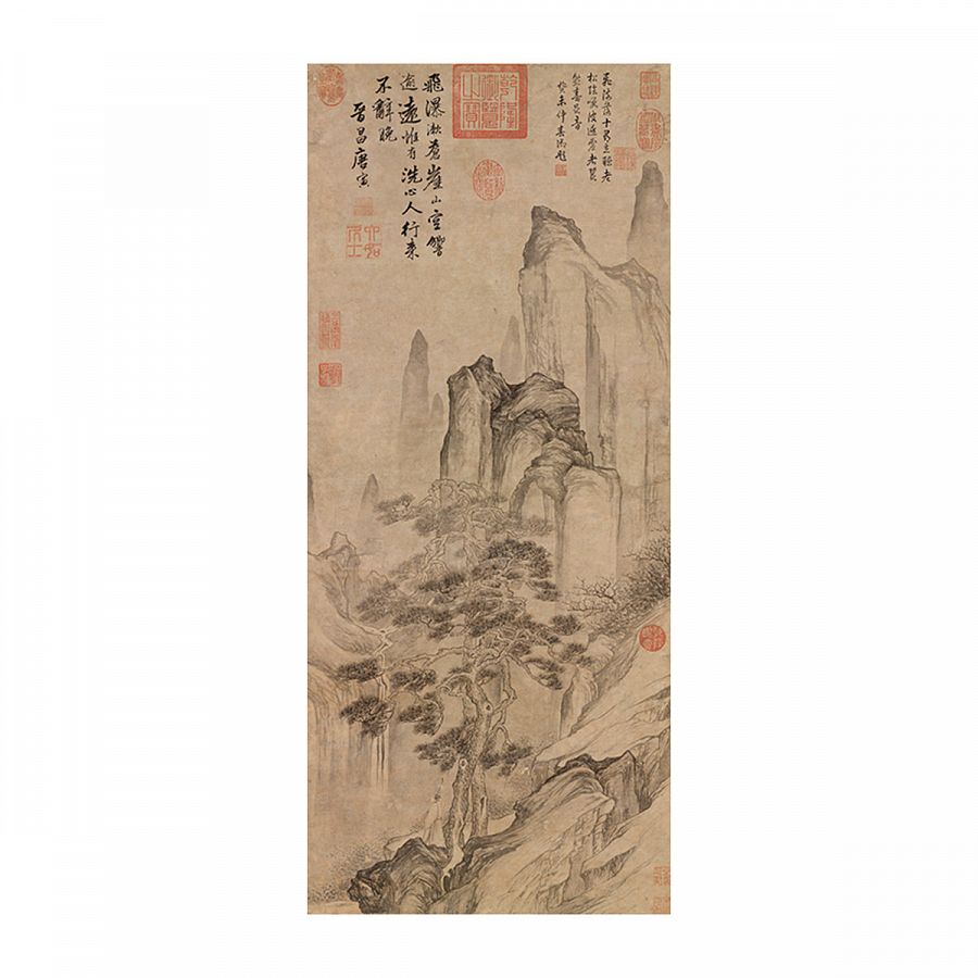 珍藏 大名家 唐寅　「秋山蕭寺」山水図　掛け軸　中華民国・故宮博物院館藏 91Zmx4es0iL.jpg