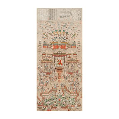 Product info: 畫心＿清丁觀鵬極樂世界圖軸