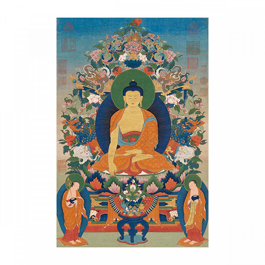 清　郎世寧　仙夢長春圖 ④t644◇清郎世寧 仙尊長春圖中華民國◇画集 額装 中国美術 中国古玩