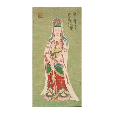 Product info: 畫心＿明丁雲鵬畫莊嚴大士瑞像軸