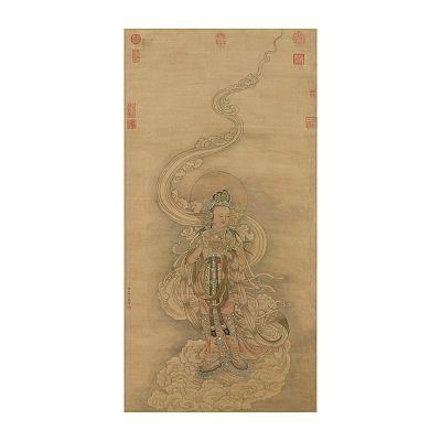 Product info: 畫心＿明仇英畫觀世音菩薩軸