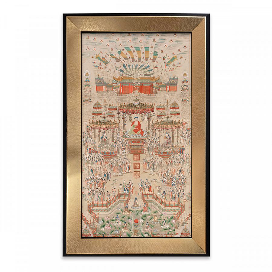 純金粉使用画 八駿圓 国立故宮博物院 台湾 風景画 木製額 新品 期間限定特別価格 台湾 国立故宮博物院 八駿圓 純金粉使用画 風景画