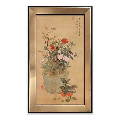 Product info: 藝術小框畫＿清陳書歲朝麗景軸