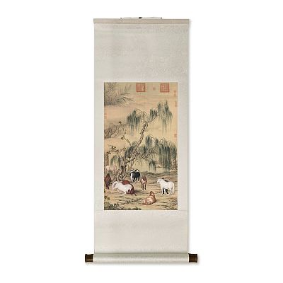Product info: 卷軸＿清郎世寧八駿圖　軸