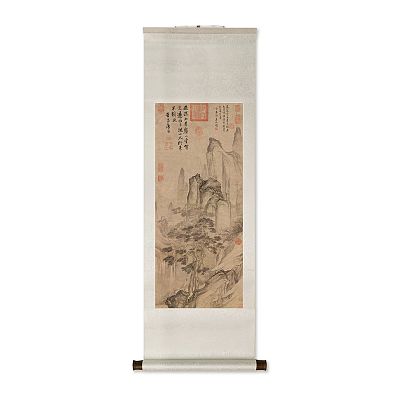 Product info: 卷軸＿明唐寅空山觀瀑圖　軸