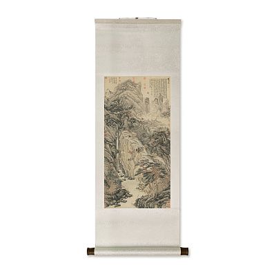 Product info: 卷軸＿明沈周畫廬山高　軸