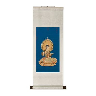 Product info: 卷軸＿清丁觀鵬畫蓮座文殊像　軸