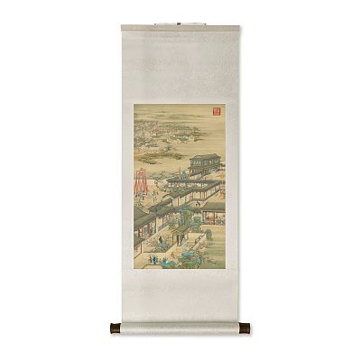 Product info: 卷軸＿清畫院畫十二月月令圖一月　軸