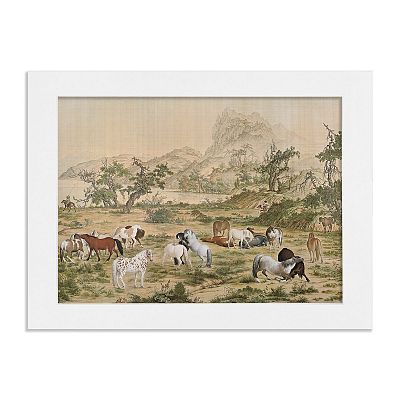 Product info: 紙框畫: 清郎世寧百駿圖(局部)