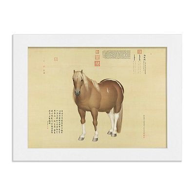 Product info: 紙框畫: 清郎世寧 雪點鵰