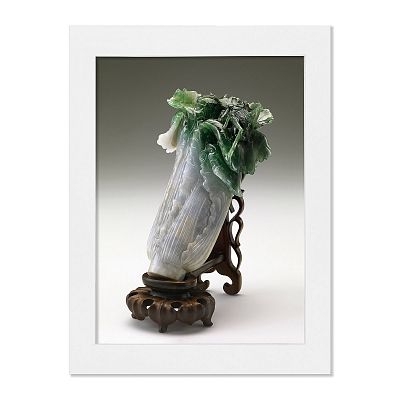 Product info: 紙框畫: 清 翠玉白菜