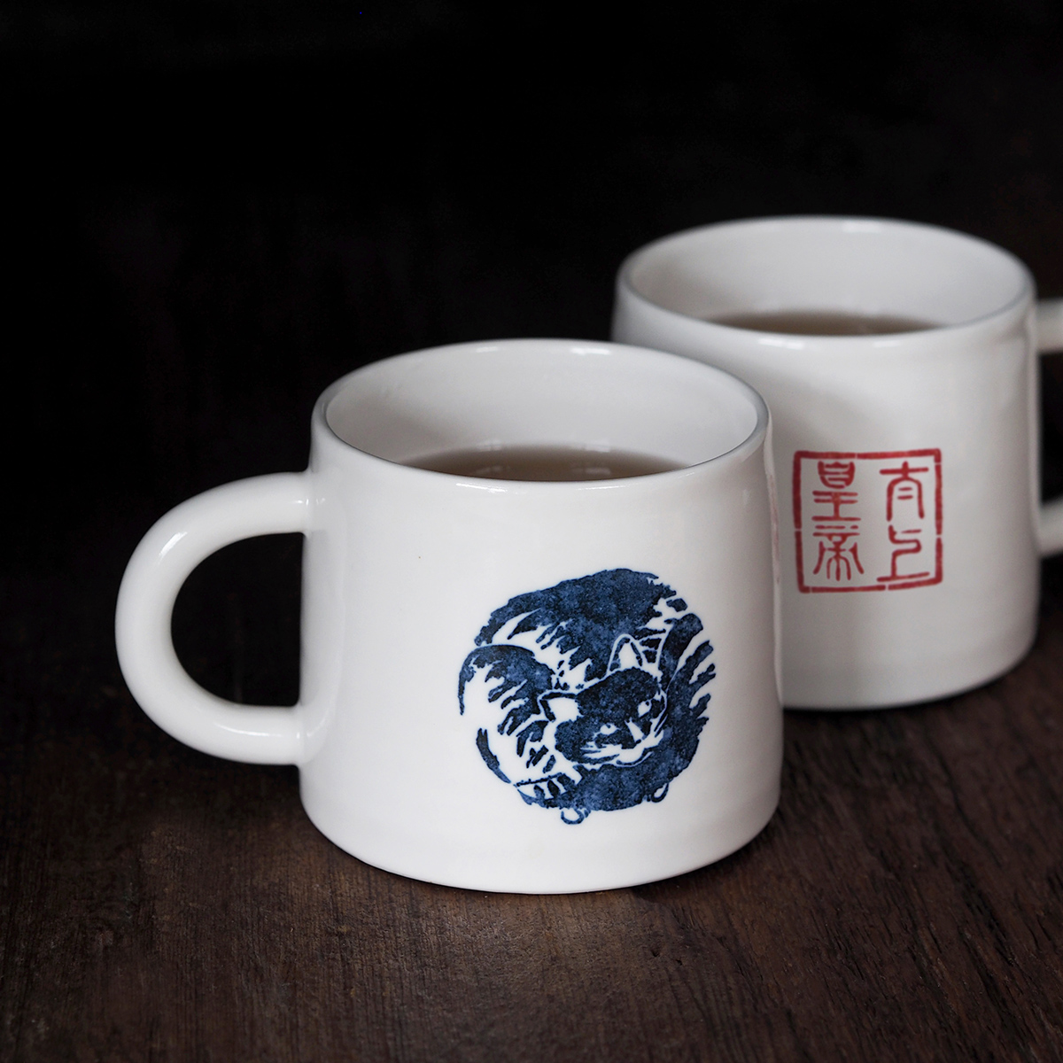 故宮精品網路商城- 沈周貓青花山形杯