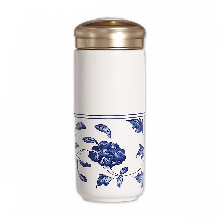 故宮精品網路商城- 青花纏枝花卉紋隨身杯